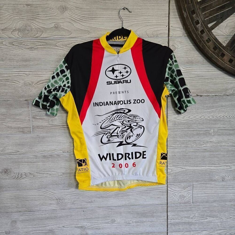 Vomax 2006 Subaru Wild Ride Inpls Zoo Men’s Zip Cycling Jersey S 100% Polyester
